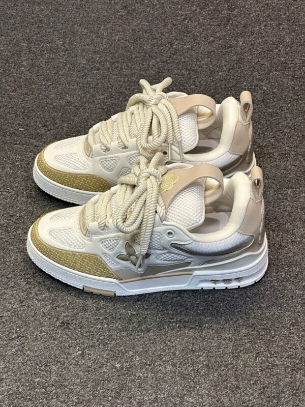 Louis Vuitton LV Trainers Laced Up Sneakers Cream White - Image 2