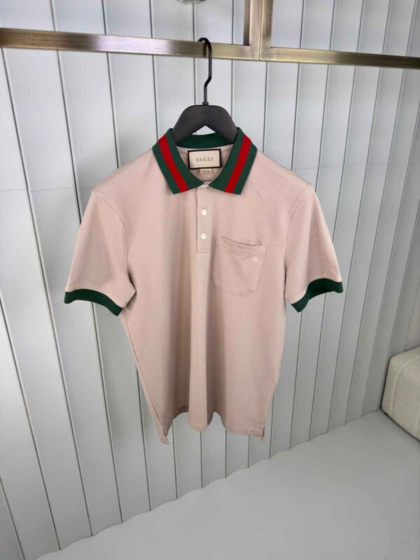 GUCCI Cotton piquet polo with Web collar