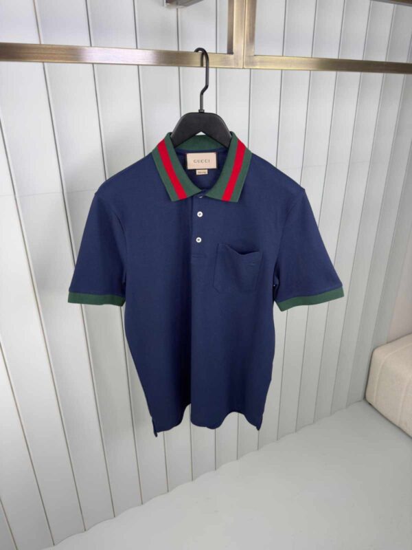 GUCCI Cotton piquet polo with Web collar - Image 2