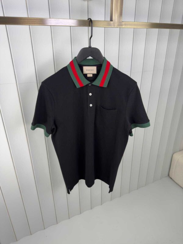 GUCCI Cotton piquet polo with Web collar - Image 4