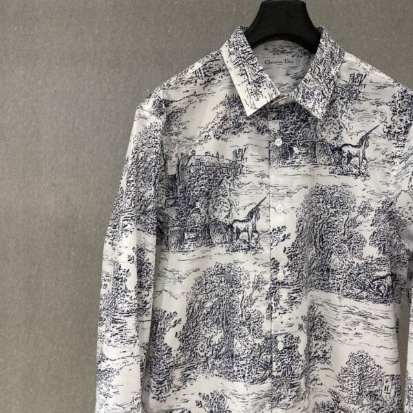 Dior Men's Long Sleeve Button Down Shirt with Floral Print - Image 3