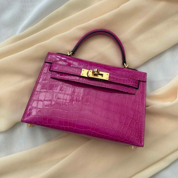 Hermes Shiny Alligator Mini Kelly - Image 2