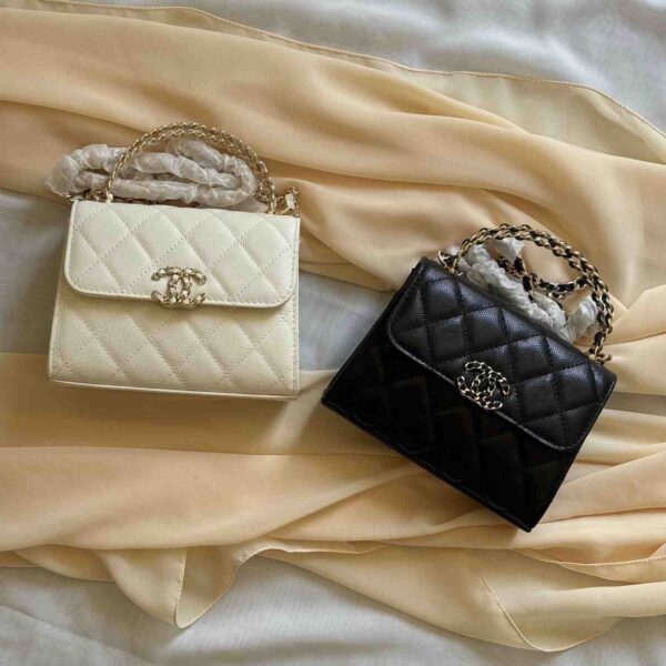 CHANEL 23P Kelly Clutch Top Handle with Chain