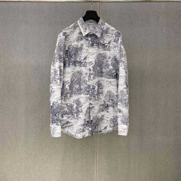 Dior Men's Long Sleeve Button Down Shirt with Floral Print - Image 5