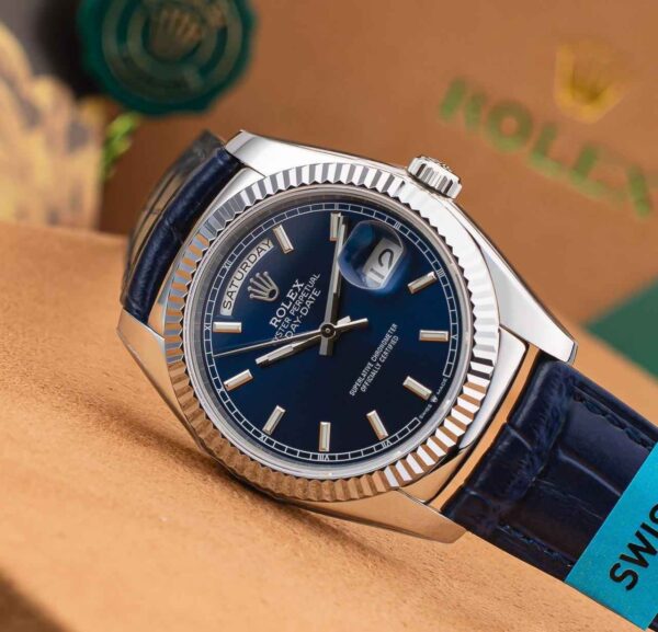Rolex Day Date Leather Watch - Image 2
