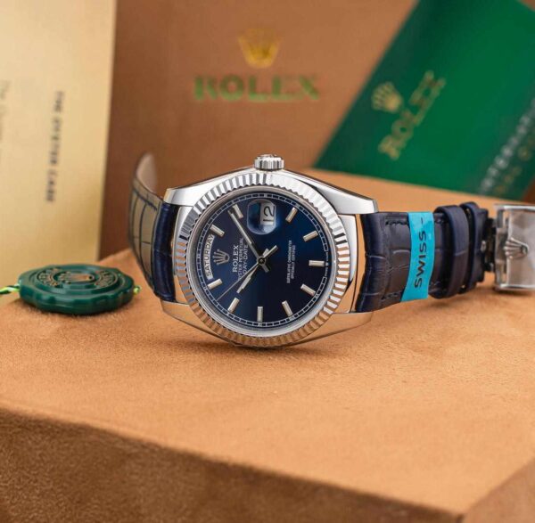 Rolex Day Date Leather Watch - Image 4