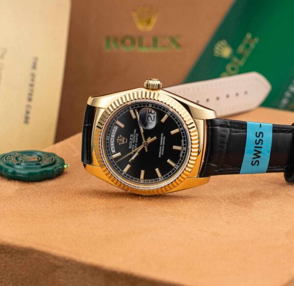 Rolex Day Date Leather Watch - Image 5