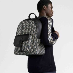 Dior 8 Backpack Beige and Black Dior Oblique Jacquard