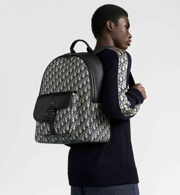 Dior 8 Backpack Beige and Black Dior Oblique Jacquard