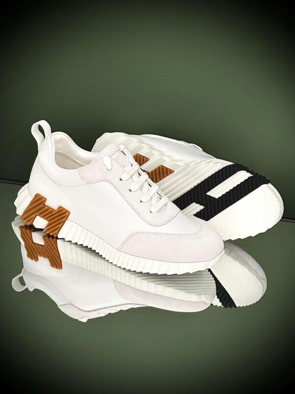 Hermes Beige Suede Bouncing Sneakers