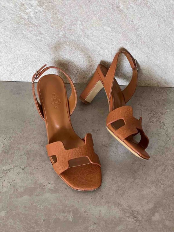 Hermes Leather Eternite Slingback Sandals - Image 3
