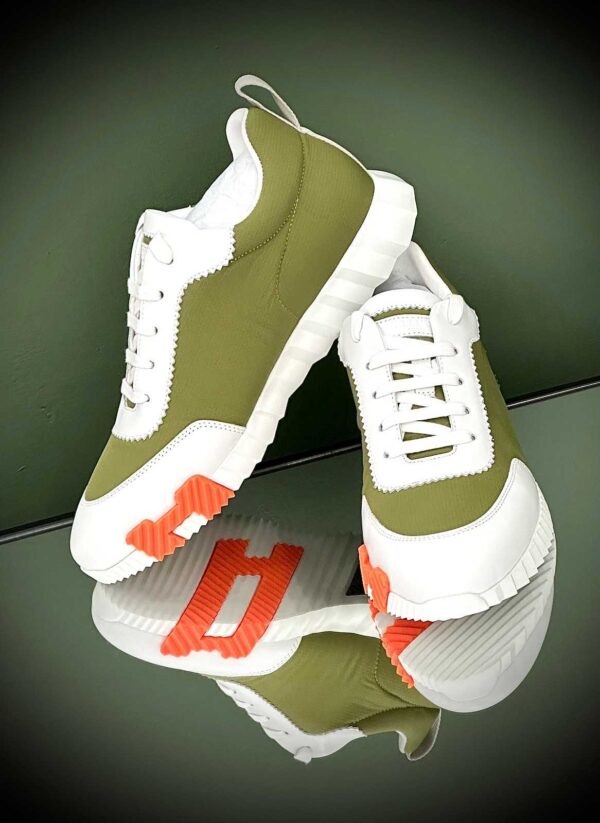 Hermes Beige Suede Bouncing Sneakers - Image 2