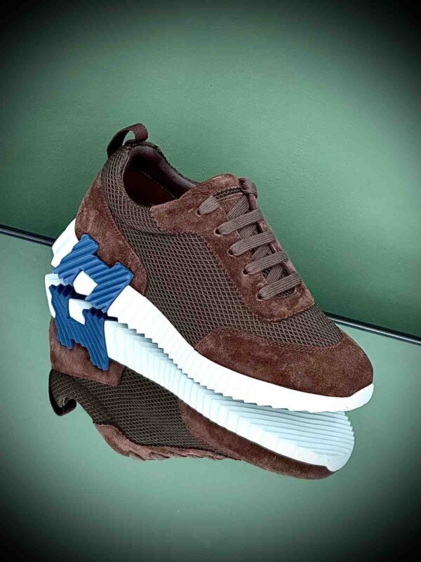 Hermes Beige Suede Bouncing Sneakers - Image 6