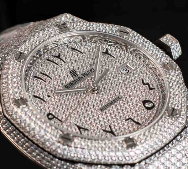 Iced out Audemars Piguet Royal Oak Chrono Arabic Dial - Image 2