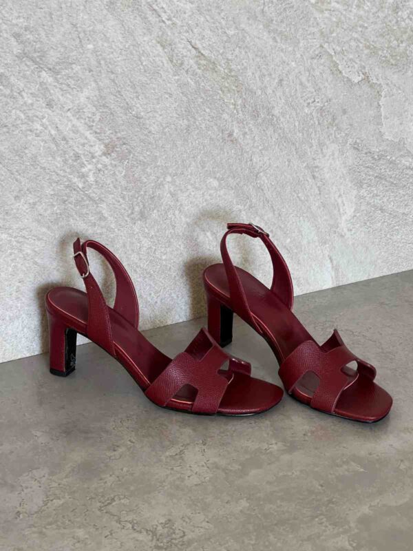 Hermes Leather Eternite Slingback Sandals - Image 4