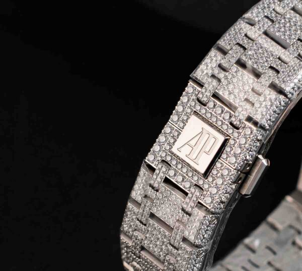 Iced out Audemars Piguet Royal Oak Chrono Arabic Dial - Image 3