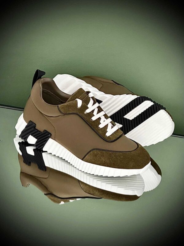 Hermes Beige Suede Bouncing Sneakers - Image 9