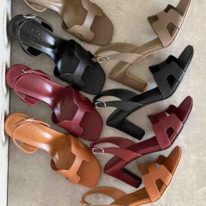 Hermes Leather Eternite Slingback Sandals